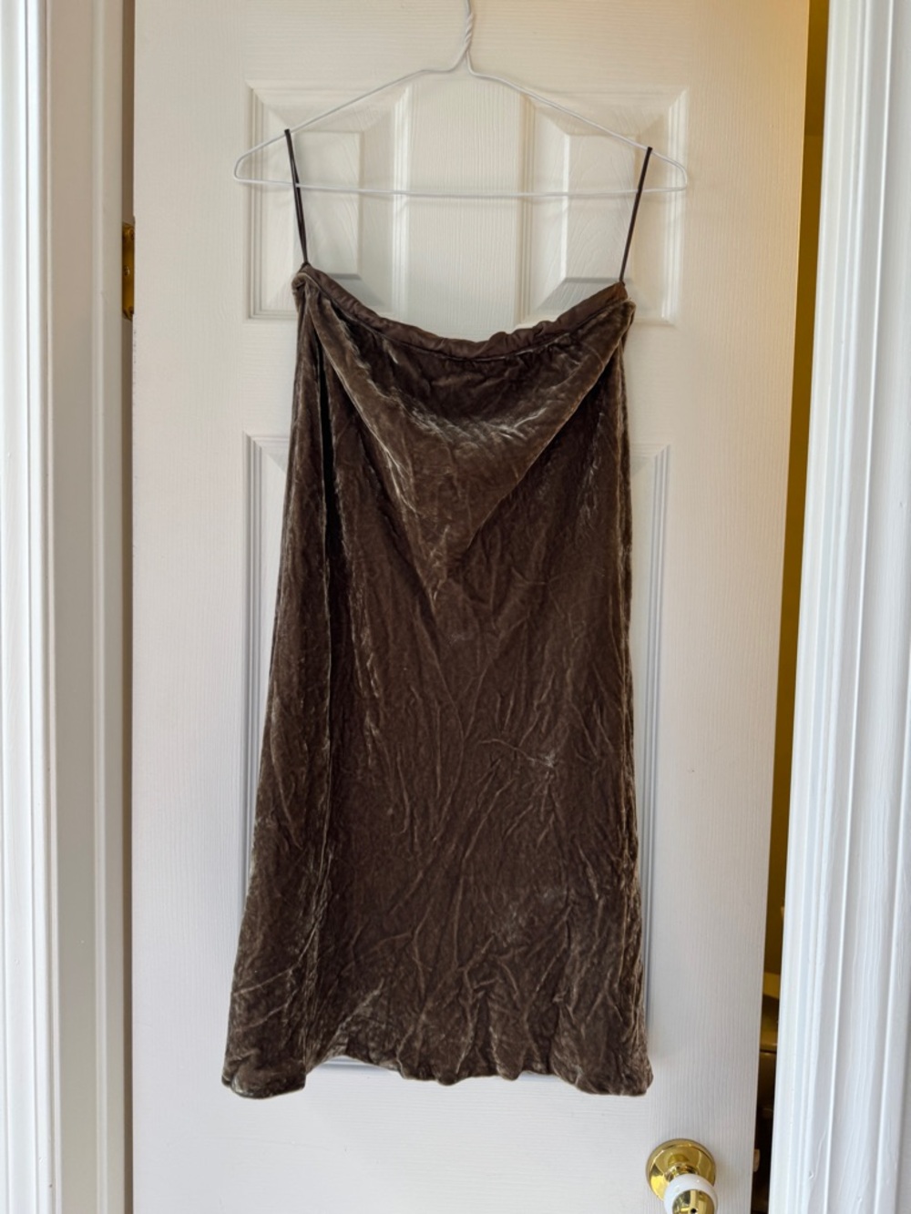 Ralph Lauren Brown Velvet Slip Dress